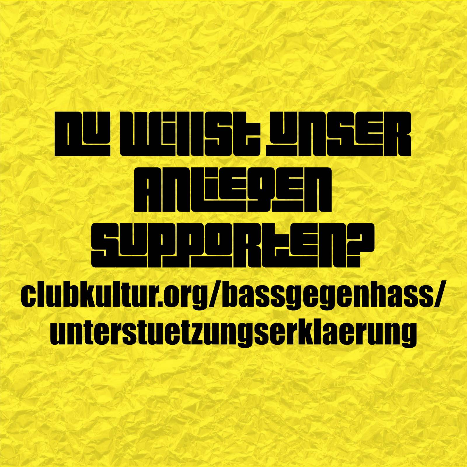 Wir supporten: Bass gegen Hass 21.09.