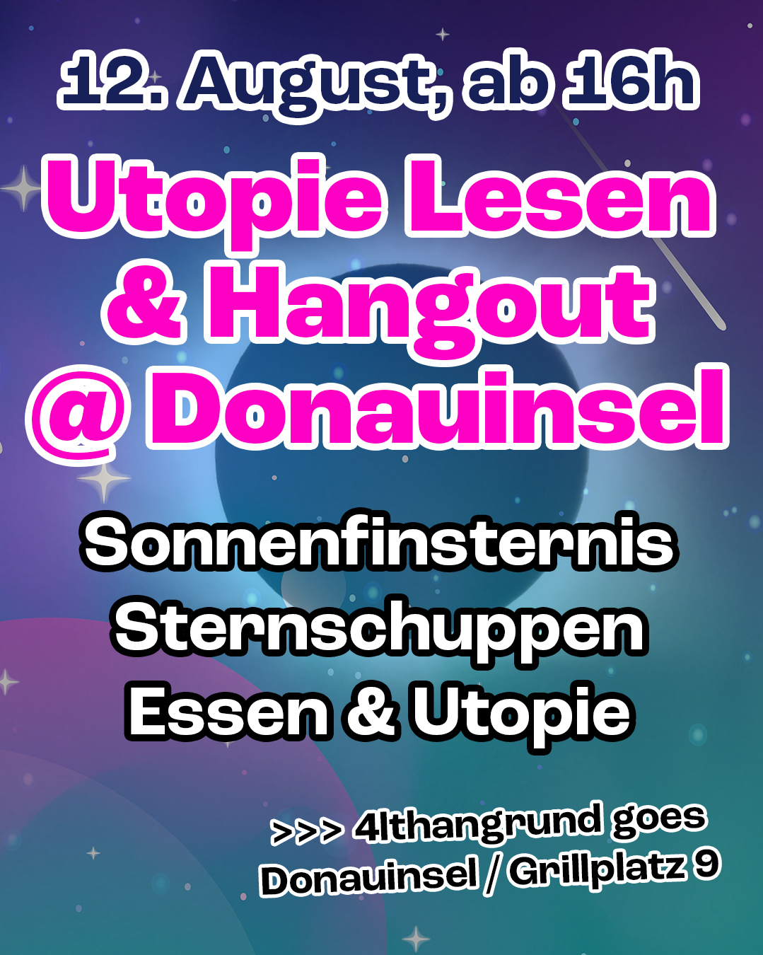 12.08.26 Utopie Lesen und Hangout at Donauinsel